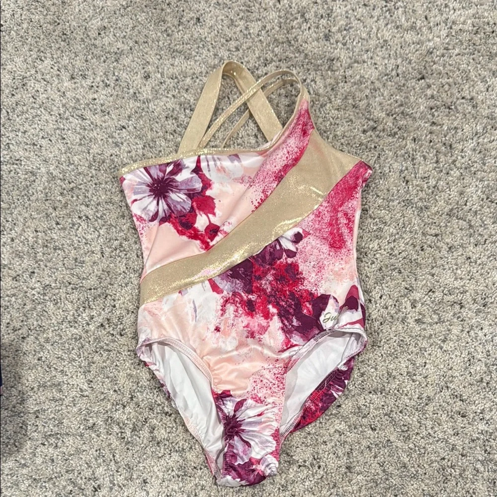 Justice floral leotard NWOT